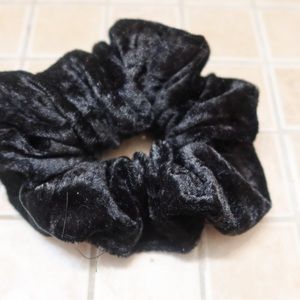 Standard Black Crushed Velvet  Scrunchie